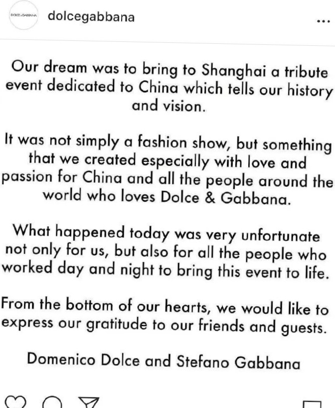 DG要感谢的“朋友和客人”是谁？见识下章子怡陈坤带起的新国潮