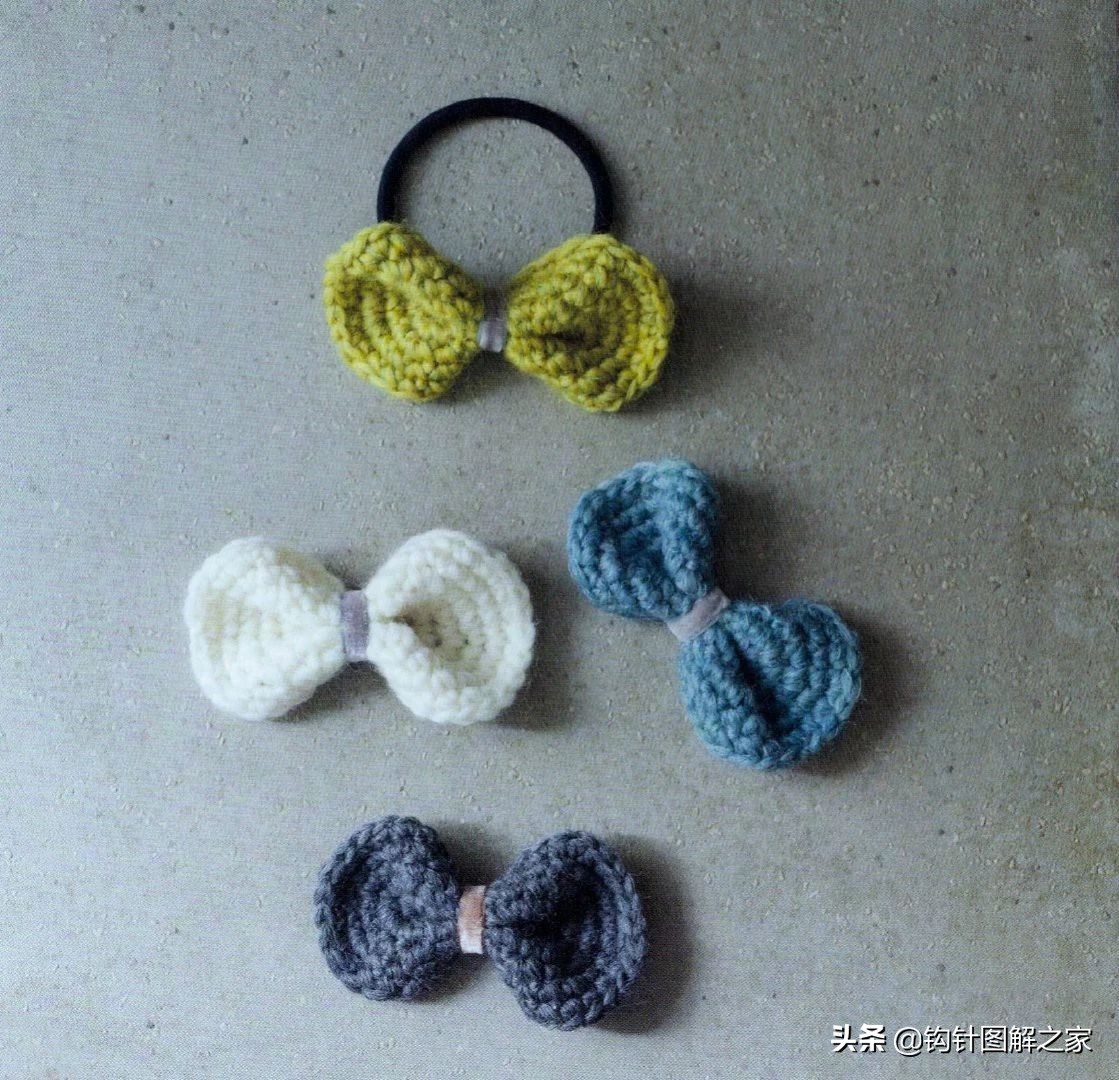 钩针蝴蝶结教程全过程,钩针蝴蝶结图解大全视频