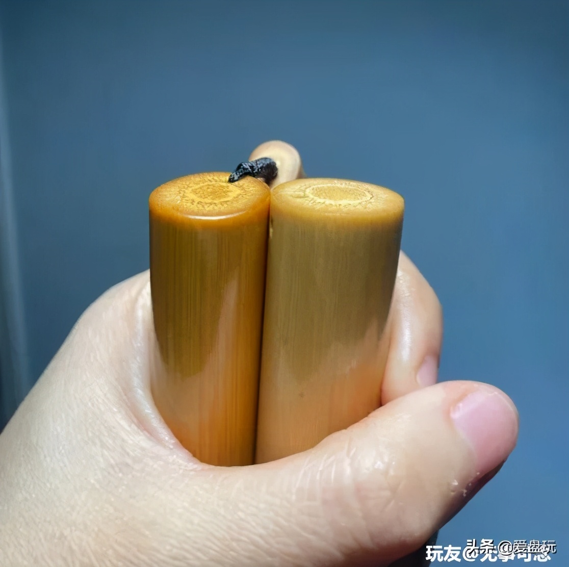 实心竹手把件怎么盘养,如何把竹子盘变色