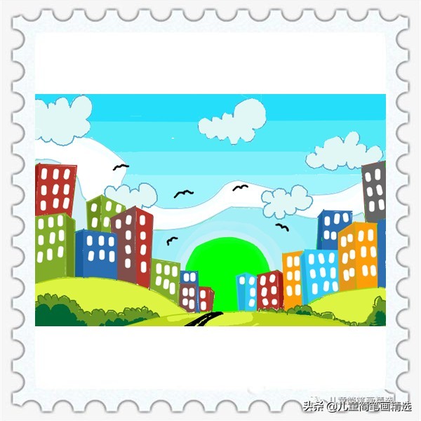 草坪简笔画简单又好看,儿童城市简笔画简单又漂亮