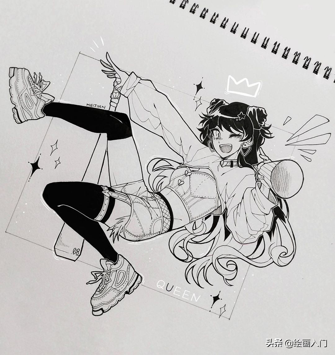 漫画人物手绘马克笔古装,漫画人物绘画作品马克笔