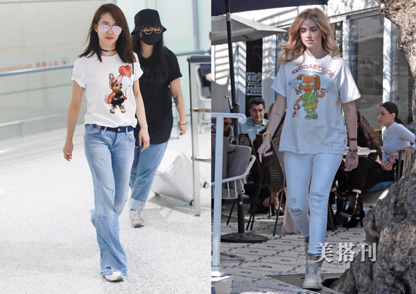 设计感百搭卡通印花t恤女,t恤少女款2022款洋气时尚