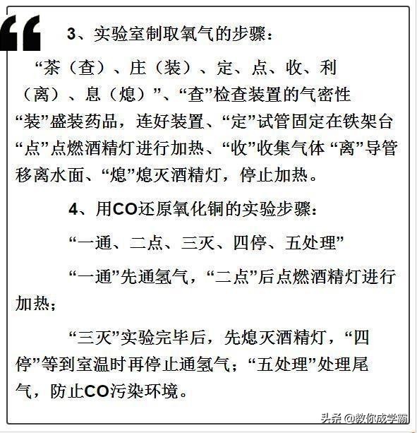 九年级人教版化学公式背诵口诀,纯干货最全中考化学必考知识点