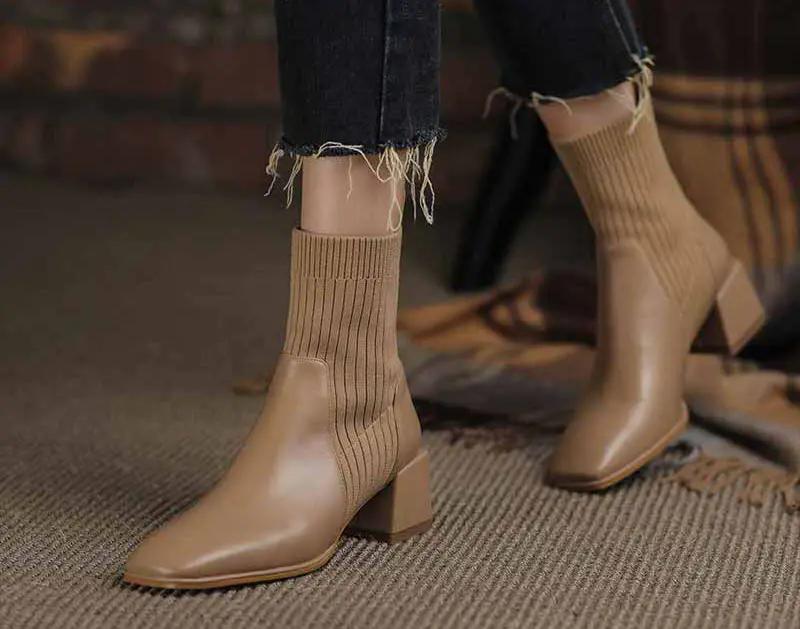 小粗腿适合的方头短靴,方头短靴和尖头短靴哪个更好搭配