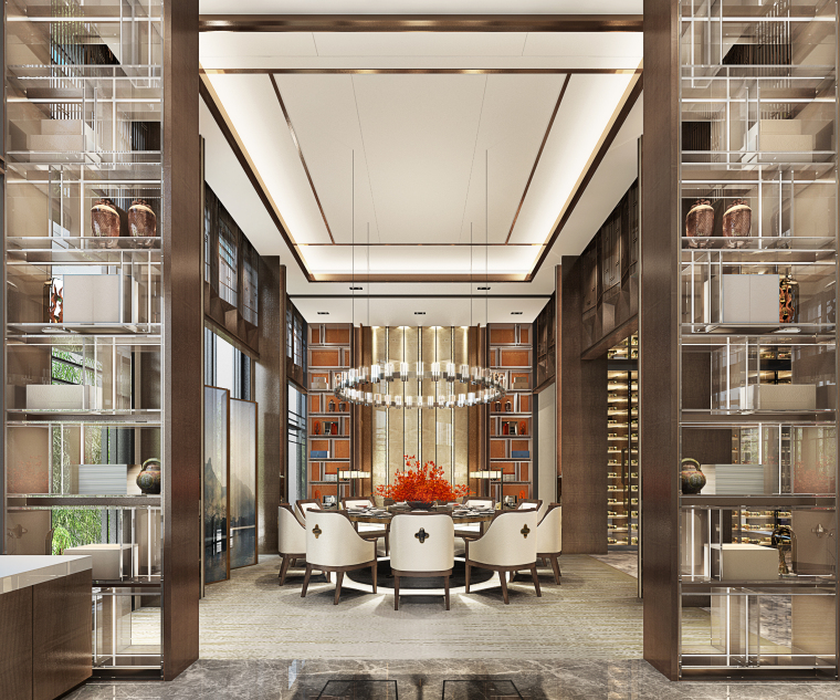 成都天府新区中式合院带装修,中德麓府四合院设计施工图