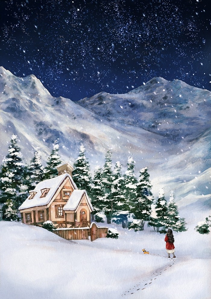 韩国插画师森林女孩日记图文,水彩插画森林女孩日记