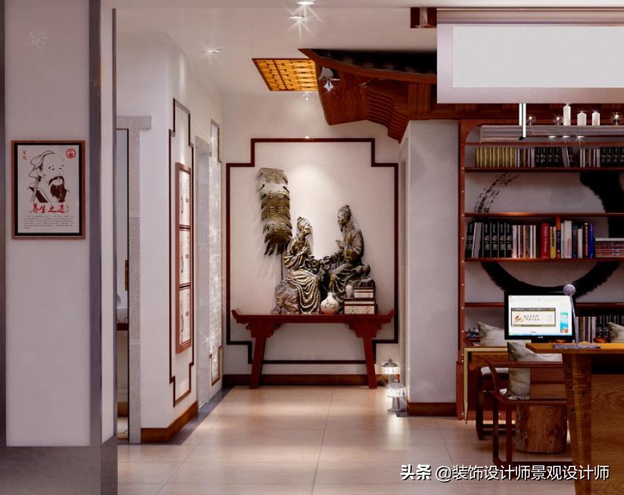 50平米禅意中医养生馆设计图,中医养生理疗会所设计