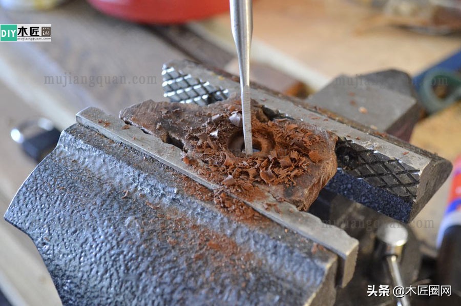 自制檀木戒指,木头雕刻戒指手工工具