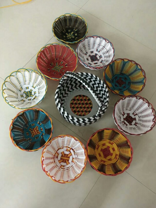 手工编织筐子立体花样图案教程,编筐图解