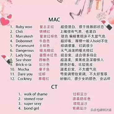 最新热门色号大牌,各大品牌热门色号