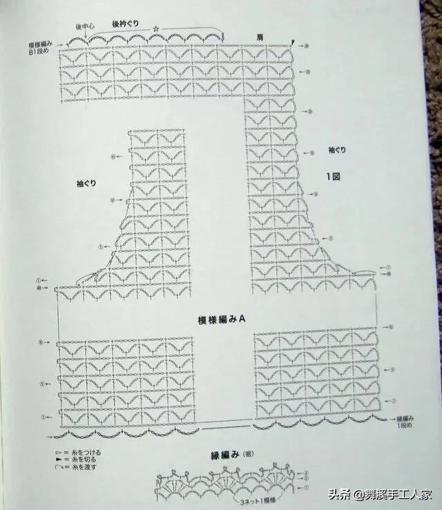 钩织结合的葱衣开衫详细教程图解,春秋钩织女士长款开衫外套
