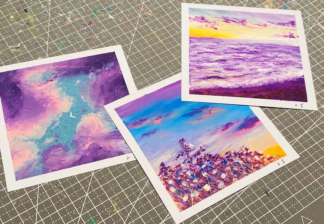 彩研经典油画棒新手教程,油画棒教程简单新手风景