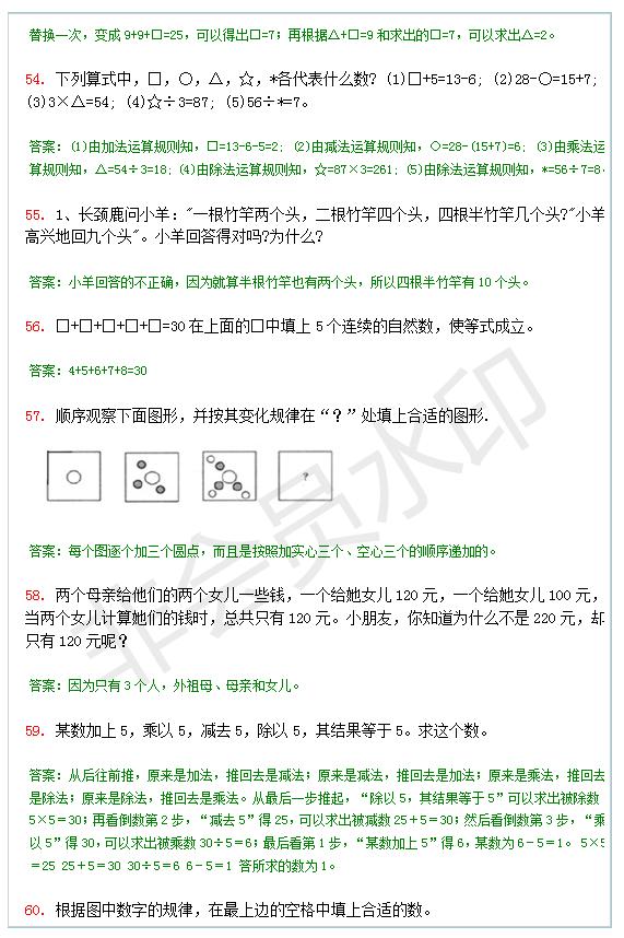 六年级上册数学奥数题100道及答案,五年级下册数学奥数题100道及答案