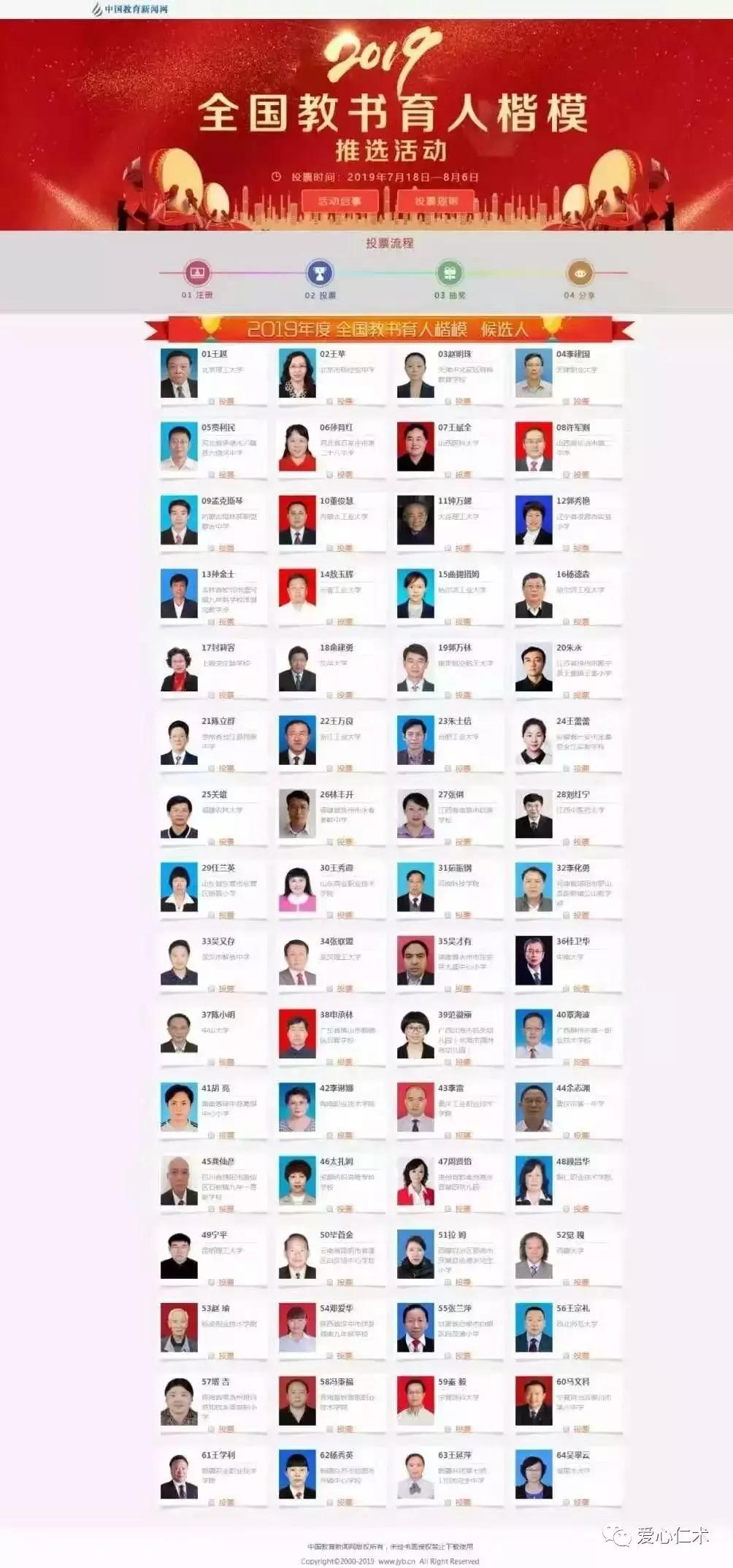 山西王斌全教授入选2019全国教书育人楷模评选，快来助力！07号