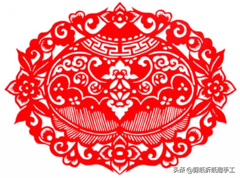 石榴多子多福剪纸,多子石榴剪纸图片大全