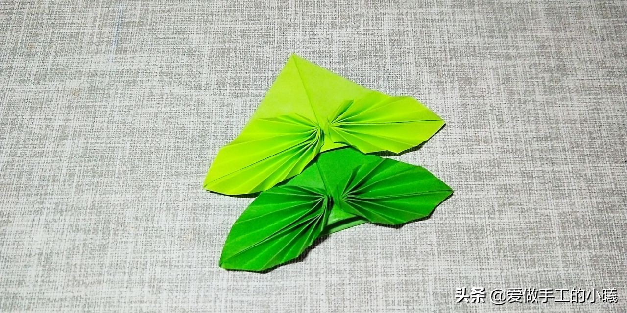 折纸树叶书签制作方法,折纸教程可爱小书签