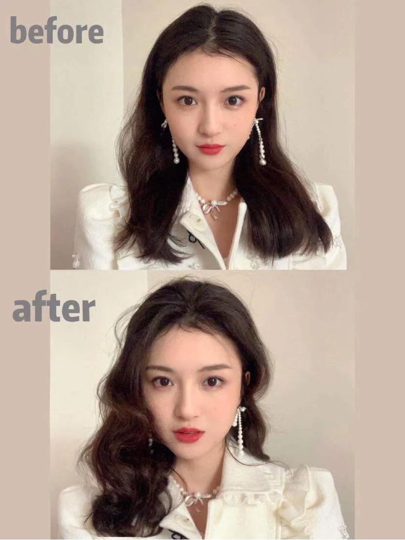 披发显脸小的发型,初中生可以扎的发型显脸小超可爱