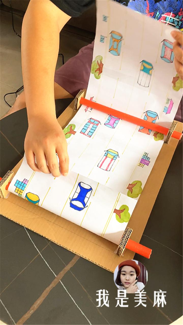 用快递盒做个小赛车玩具,爸爸用纸箱子做汽车