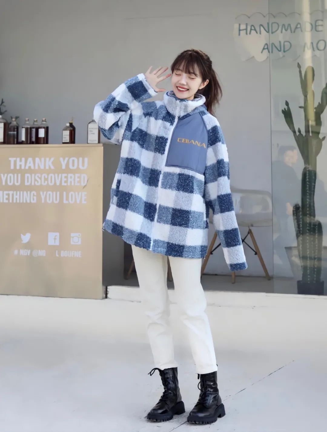 马丁靴冬天裤子,马丁靴长筒秋冬过膝搭配示范