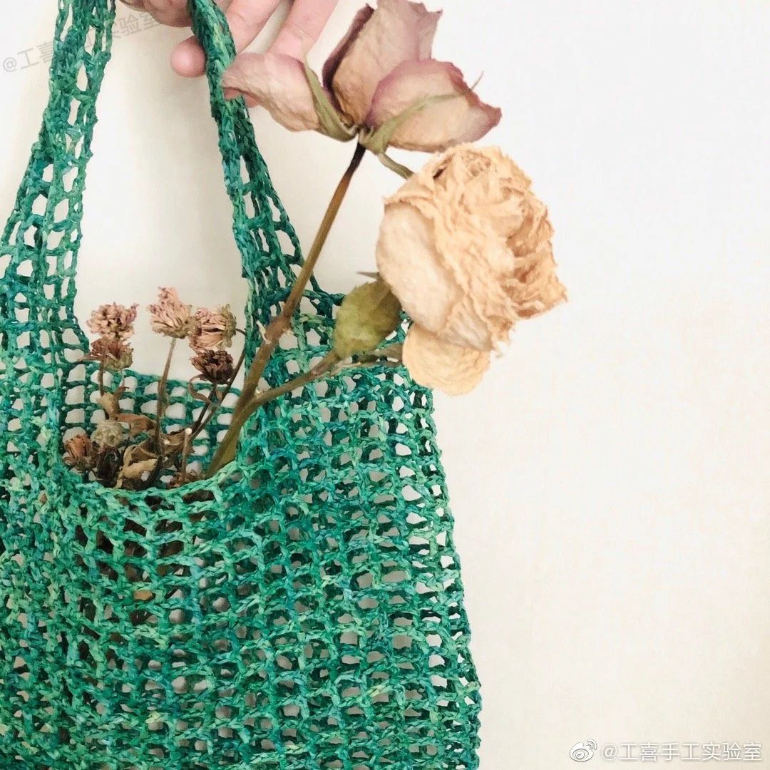 钩织网兜手袋,钩织收纳网兜小包最新