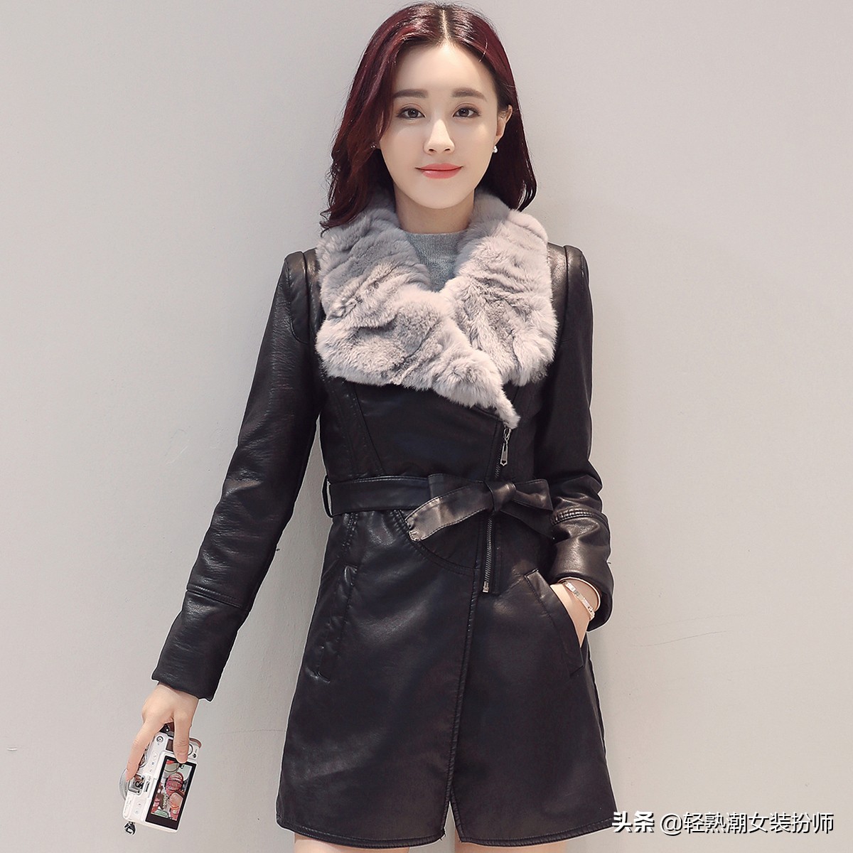 皮衣洋气外套搭配男生,时髦中长款皮衣外套怎么搭配好看