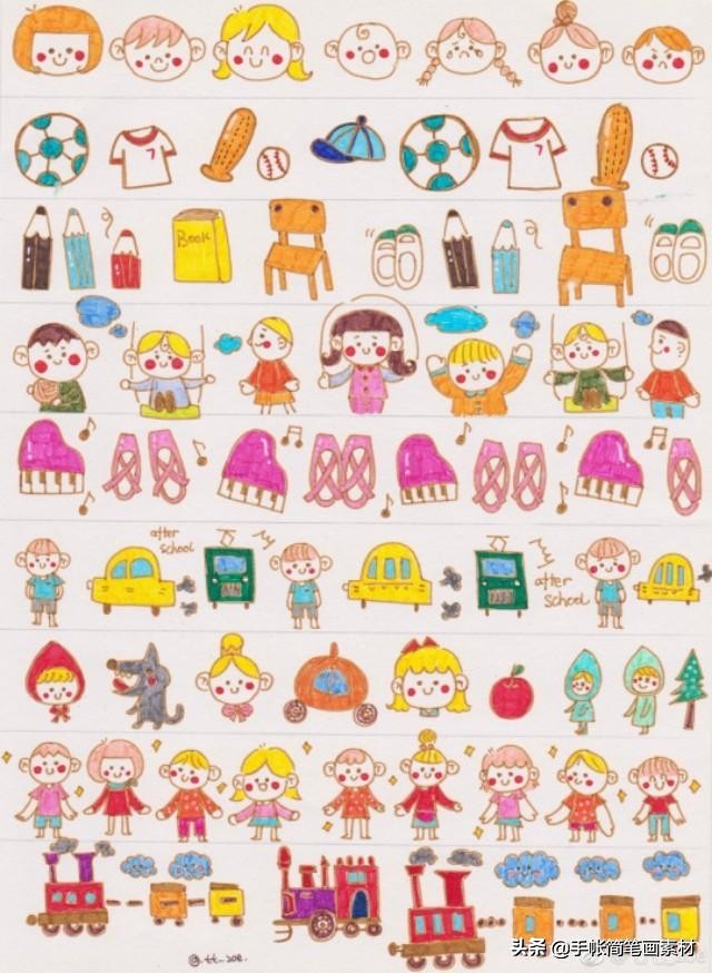 古风边框手绘简笔画,简笔画手绘练习线条