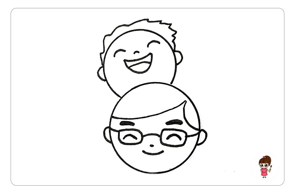 父亲节快乐的手抄报简笔画,孙子祝爷爷父亲节快乐的简笔画