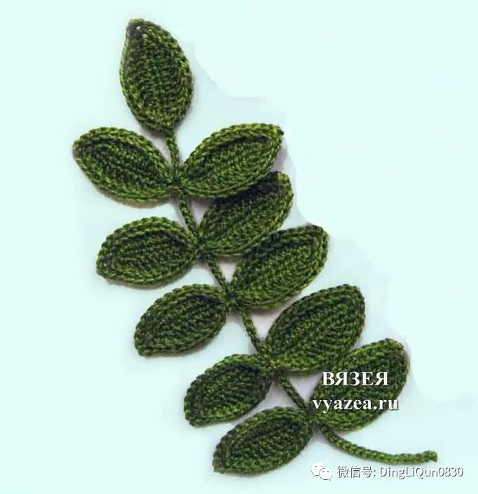 树叶钩针编织大全图解,树枝树叶的编织图解