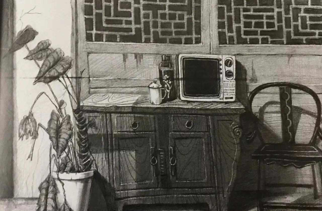 清华校考场景素描高分卷,清华素描场景高分卷技法