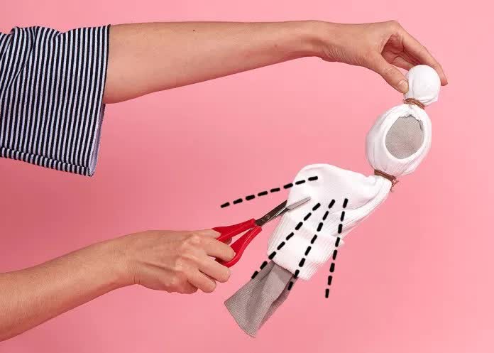 儿童手工制作袜子布偶,丝网袜手工制作小鸟图片