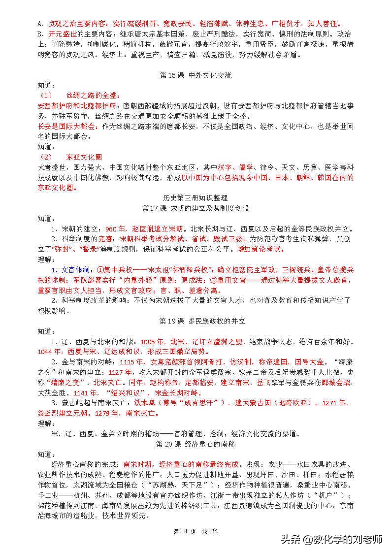 高中历史会考知识点背诵口诀,高中历史必背知识点总结大全
