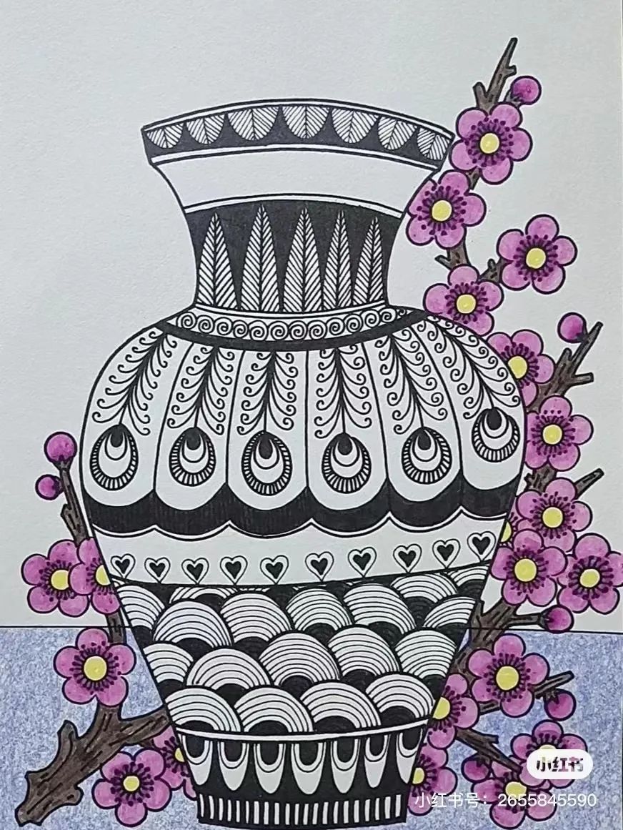 线描绘画大师绘画图片,国外线描花卉素材图片