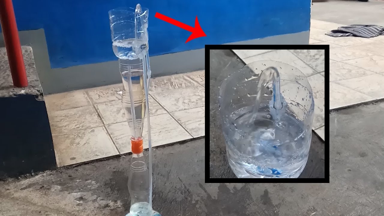 用吸管和塑料瓶做的喷泉,塑料瓶吸管自制喷泉