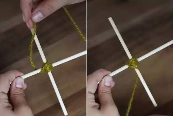 粗毛线绕花朵教程,毛线筷子绕花朵教程