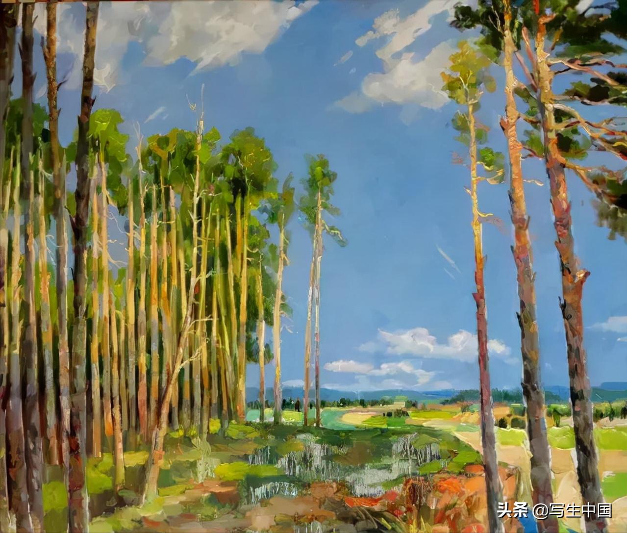 青年艺术家刘春油画作品欣赏,王欣油画作品《春到陕北》图片