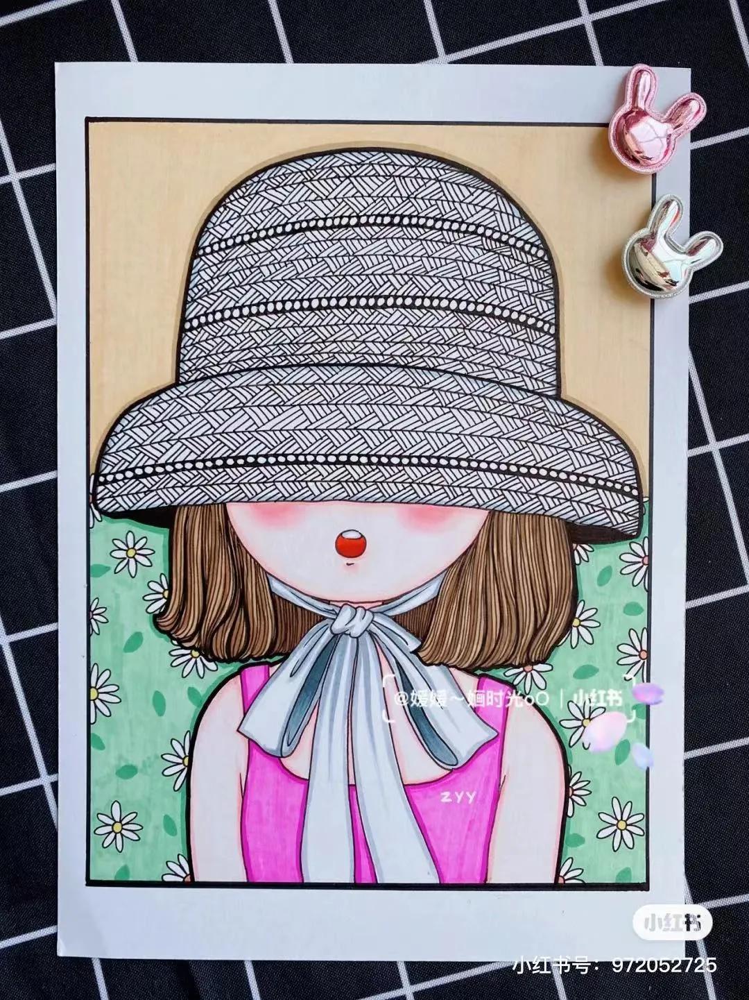 色彩缤纷的马克笔装饰画,60色的马克笔画简单的动漫画