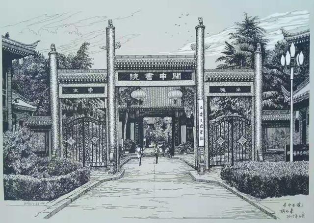 西安手绘古城,西安著名景点手绘超难