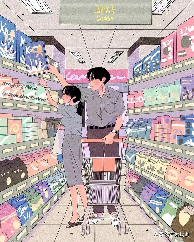 少女心爆棚的唯美插画,软萌插画清新少女心