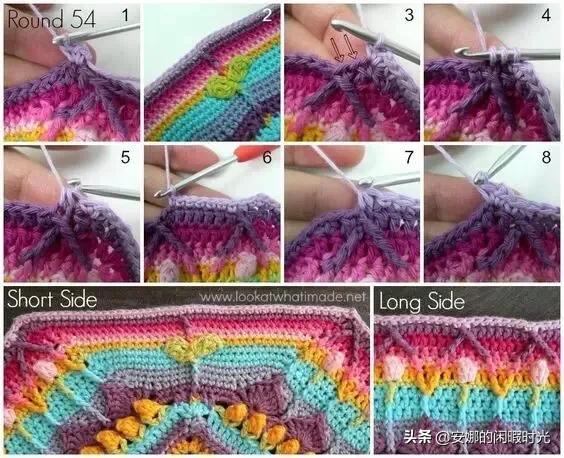 曼陀罗毯子编织教程,苏菲花园曼陀罗毯子钩法高清图解