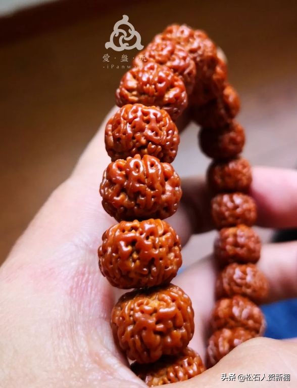 菩提各种盘玩方法,21颗菩提根手串上手效果