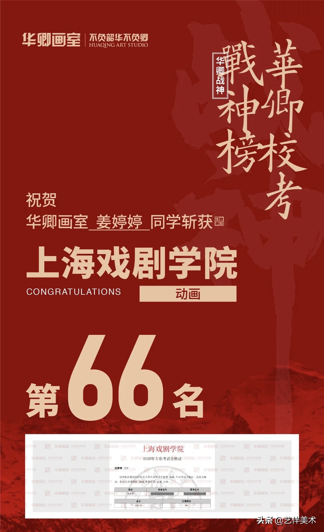 华卿画室—上戏四冠王专访“我想告诉您，我一定不会让您失望的”