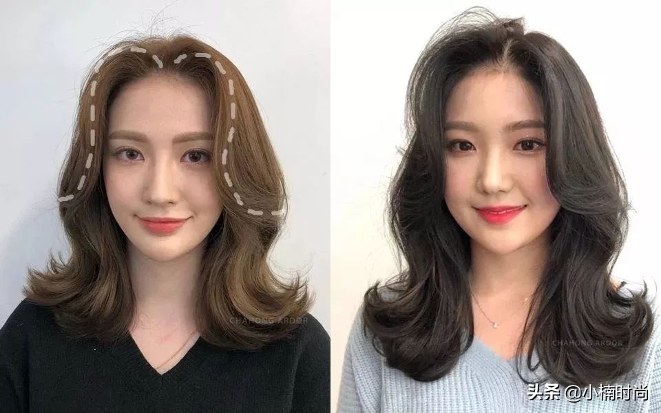 太阳穴凹陷窄额头长刘海造型,中短地雷刘海