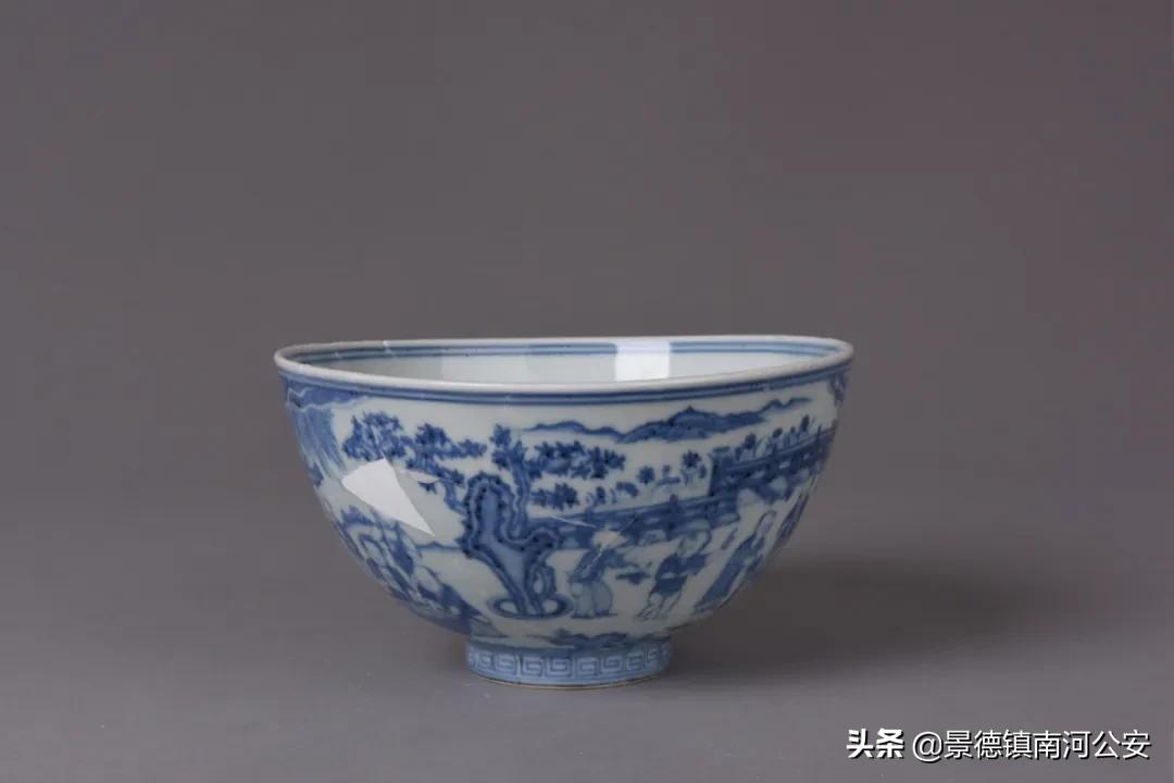 御窑厂出土永乐宣德青花瓷器,明代青花婴戏纹