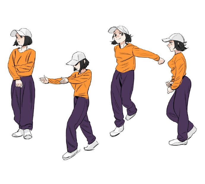 人体结构动漫画法素材,人体初学动作参考素材