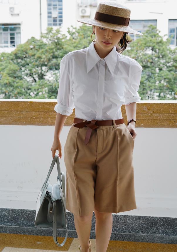 三木卡其半身裙,三木卡其色系的穿搭