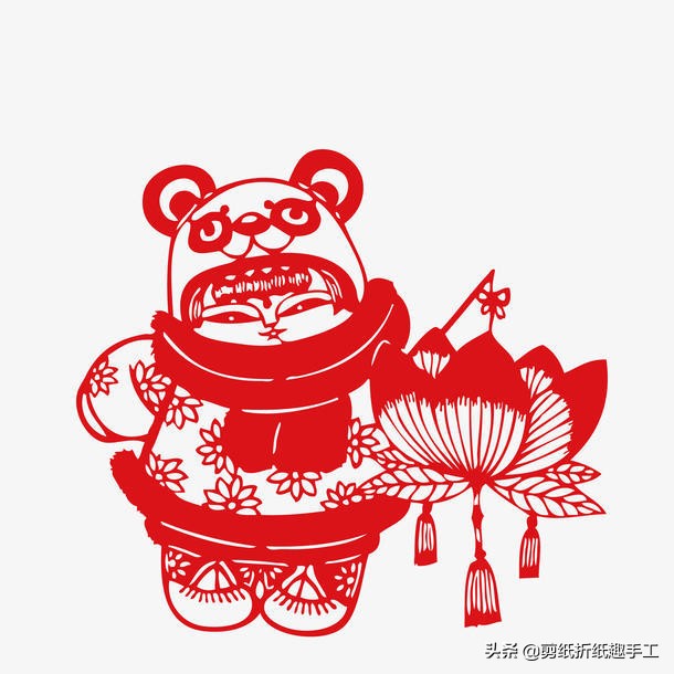 大红灯笼剪纸教程图解步骤,福字红灯笼剪纸慢动作简单教程