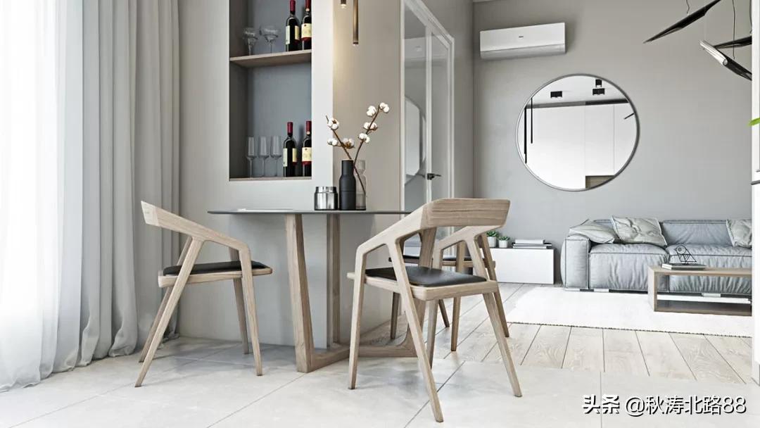 餐厅与阳台之间做个小吧台效果图,法式半开式厨房餐厅隔断吧台一体