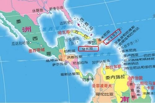美国的夏威夷群岛,西印度群岛位置图