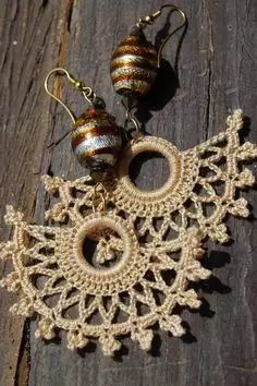 钩针耳环教程图解,钩针编织耳环图解