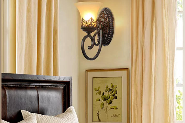 解锁床头,卧室床头壁灯免安装